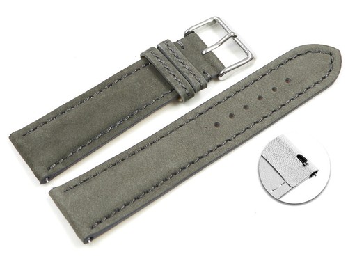 Bracelet montre gris cuir
